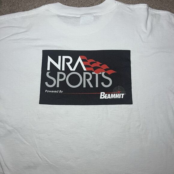 NRA Sports T-Shirt Men’s XL White Graphic Tee Beamhit Shooting Target Promo USA - Picture 7 of 7